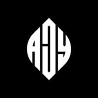 ajy cirkel letter logo-ontwerp met cirkel en ellipsvorm. ajy ellipsletters met typografische stijl. de drie initialen vormen een cirkellogo. ajy cirkel embleem abstracte monogram brief mark vector. vector