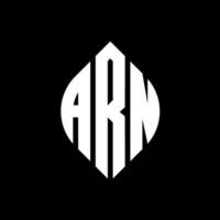 arn cirkel letter logo ontwerp met cirkel en ellipsvorm. arn ellipsletters met typografische stijl. de drie initialen vormen een cirkellogo. arn cirkel embleem abstracte monogram brief mark vector. vector