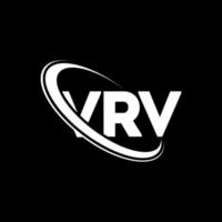 vrv-logo. vv brief. vrv brief logo ontwerp. initialen vrv-logo gekoppeld aan cirkel en monogram-logo in hoofdletters. vrv-typografie voor technologie, zaken en onroerend goed merk. vector