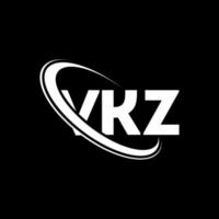vkz-logo. vkz brief. vkz brief logo ontwerp. initialen vkz logo gekoppeld aan cirkel en hoofdletter monogram logo. vkz typografie voor technologie, business en onroerend goed merk. vector