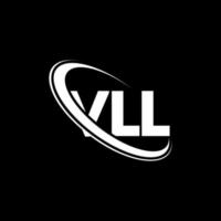 vll-logo. vll brief. vll brief logo ontwerp. initialen vll logo gekoppeld aan cirkel en hoofdletter monogram logo. vll typografie voor technologie, zaken en onroerend goed merk. vector