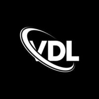 vdl-logo. vdl brief. vdl brief logo ontwerp. initialen vdl logo gekoppeld aan cirkel en monogram logo in hoofdletters. vdl typografie voor technologie, business en onroerend goed merk. vector