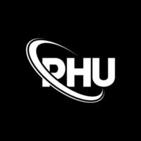 phu-logo. phu brief. phu brief logo ontwerp. initialen phu logo gekoppeld aan cirkel en hoofdletter monogram logo. phu typografie voor technologie, zaken en onroerend goed merk. vector