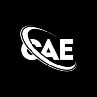 cae-logo. ca brief. cae brief logo ontwerp. initialen cae logo gekoppeld aan cirkel en hoofdletter monogram logo. cae typografie voor technologie, zaken en onroerend goed merk. vector