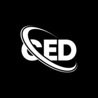 ced-logo. ced brief. ced brief logo ontwerp. initialen ced logo gekoppeld aan cirkel en hoofdletter monogram logo. ced typografie voor technologie, business en onroerend goed merk. vector