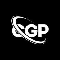 cgp-logo. cgp brief. cgp brief logo ontwerp. initialen cgp-logo gekoppeld aan cirkel en monogram-logo in hoofdletters. cgp-typografie voor technologie, zaken en onroerend goed merk. vector
