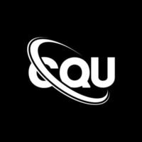 cqu-logo. cq brief. cqu brief logo ontwerp. initialen cqu logo gekoppeld aan cirkel en hoofdletter monogram logo. cqu typografie voor technologie, zaken en onroerend goed merk. vector