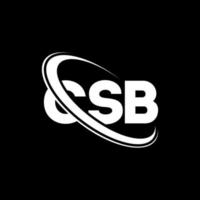 csb-logo. csb brief. csb brief logo ontwerp. initialen csb-logo gekoppeld aan cirkel en monogram-logo in hoofdletters. csb-typografie voor technologie, zaken en onroerend goed merk. vector