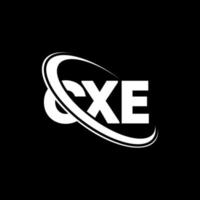 cxe-logo. cxe brief. cxe brief logo ontwerp. initialen cxe logo gekoppeld aan cirkel en hoofdletter monogram logo. cxe typografie voor technologie, zaken en onroerend goed merk. vector