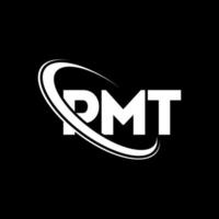 pmt-logo. pm brief. pmt brief logo ontwerp. initialen pmt-logo gekoppeld aan cirkel en monogram-logo in hoofdletters. pmt-typografie voor technologie, zaken en onroerend goed merk. vector