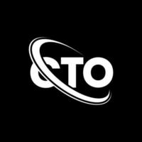 cto-logo. cto brief. cto brief logo ontwerp. initialen cto logo gekoppeld aan cirkel en hoofdletter monogram logo. cto typografie voor technologie, zaken en onroerend goed merk. vector