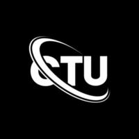 ctu-logo. ctu brief. ctu brief logo ontwerp. initialen ctu logo gekoppeld aan cirkel en hoofdletter monogram logo. ctu typografie voor technologie, zaken en onroerend goed merk. vector
