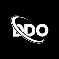 ddo-logo. ddo brief. ddo brief logo ontwerp. initialen ddo-logo gekoppeld aan cirkel en monogram-logo in hoofdletters. ddo-typografie voor technologie, zaken en onroerend goed merk. vector