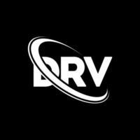 drv-logo. drv brief. drv brief logo ontwerp. initialen drv-logo gekoppeld aan cirkel en monogram-logo in hoofdletters. drv typografie voor technologie, zaken en onroerend goed merk. vector