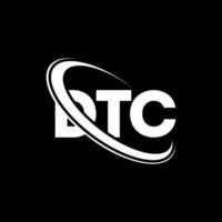 dtc-logo. dtc brief. dtc brief logo ontwerp. initialen dtc-logo gekoppeld aan cirkel en monogram-logo in hoofdletters. dtc-typografie voor technologie, zaken en onroerend goed merk. vector