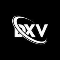 dxv-logo. dxv brief. dxv brief logo ontwerp. initialen dxv-logo gekoppeld aan cirkel en monogram-logo in hoofdletters. dxv-typografie voor technologie, zaken en onroerend goed merk. vector