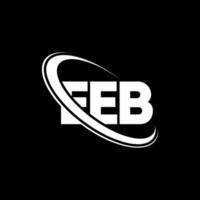 eeb-logo. eeb brief. eeb brief logo ontwerp. initialen eeb-logo gekoppeld aan cirkel en monogram-logo in hoofdletters. eeb typografie voor technologie, zaken en onroerend goed merk. vector