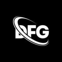 dfg-logo. dfg brief. dfg brief logo ontwerp. initialen dfg-logo gekoppeld aan cirkel en monogram-logo in hoofdletters. dfg typografie voor technologie, zaken en onroerend goed merk. vector