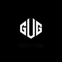 gug letter logo-ontwerp met veelhoekvorm. gug veelhoek en kubusvorm logo-ontwerp. gug zeshoek vector logo sjabloon witte en zwarte kleuren. gug monogram, bedrijfs- en onroerend goed logo.