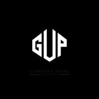 gup letter logo-ontwerp met veelhoekvorm. gup veelhoek en kubusvorm logo-ontwerp. gup zeshoek vector logo sjabloon witte en zwarte kleuren. gup-monogram, bedrijfs- en onroerendgoedlogo.