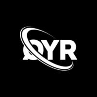 qyr-logo. qyr brief. qyr brief logo ontwerp. initialen qyr-logo gekoppeld aan cirkel en monogram-logo in hoofdletters. qyr typografie voor technologie, zaken en onroerend goed merk. vector