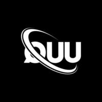 qu-logo. qu brief. qu brief logo ontwerp. initialen quu-logo gekoppeld aan cirkel en monogram-logo in hoofdletters. qu typografie voor technologie, zaken en onroerend goed merk. vector