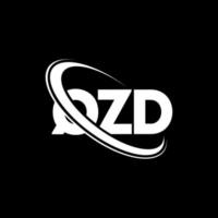 qzd-logo. qzd brief. qzd brief logo ontwerp. initialen qzd-logo gekoppeld aan cirkel en monogram-logo in hoofdletters. qzd typografie voor technologie, zaken en onroerend goed merk. vector