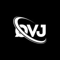 qvj-logo. qvj brief. qvj brief logo ontwerp. initialen qvj-logo gekoppeld aan cirkel en monogram-logo in hoofdletters. qvj typografie voor technologie, zaken en onroerend goed merk. vector