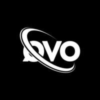 qvo-logo. qvo brief. qvo brief logo ontwerp. initialen qvo-logo gekoppeld aan cirkel en monogram-logo in hoofdletters. qvo typografie voor technologie, zaken en onroerend goed merk. vector