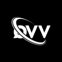 qvv-logo. vv brief. qvv brief logo ontwerp. initialen qvv logo gekoppeld aan cirkel en monogram logo in hoofdletters. qvv typografie voor technologie, zaken en onroerend goed merk. vector