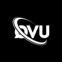 qvu-logo. qvu brief. qvu brief logo ontwerp. initialen qvu-logo gekoppeld aan cirkel en monogram-logo in hoofdletters. qvu-typografie voor technologie, zaken en onroerend goed merk. vector