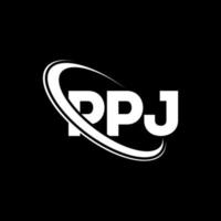 ppj-logo. pp brief. ppj brief logo ontwerp. initialen ppj-logo gekoppeld aan cirkel en monogram-logo in hoofdletters. ppj typografie voor technologie, zaken en onroerend goed merk. vector