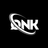 qnk-logo. qnk brief. qnk brief logo ontwerp. initialen qnk-logo gekoppeld aan cirkel en monogram-logo in hoofdletters. qnk typografie voor technologie, zaken en onroerend goed merk. vector