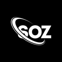 soz-logo. sz brief. soz brief logo ontwerp. initialen soz logo gekoppeld aan cirkel en hoofdletter monogram logo. soz typografie voor technologie, business en onroerend goed merk. vector