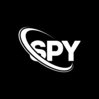 spion logo. spionage brief. spion brief logo ontwerp. initialen spion logo gekoppeld aan cirkel en hoofdletter monogram logo. spion typografie voor technologie, business en onroerend goed merk. vector