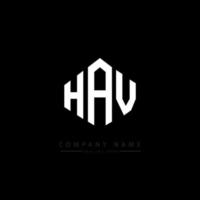 hav letter logo-ontwerp met veelhoekvorm. hav veelhoek en kubusvorm logo-ontwerp. hav zeshoek vector logo sjabloon witte en zwarte kleuren. hav monogram, business en onroerend goed logo.