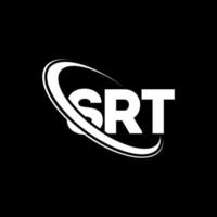 srt-logo. srt brief. srt brief logo ontwerp. initialen srt-logo gekoppeld aan cirkel en monogram-logo in hoofdletters. srt typografie voor technologie, zaken en onroerend goed merk. vector