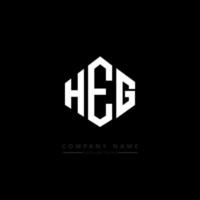 heg letter logo-ontwerp met veelhoekvorm. heg veelhoek en kubusvorm logo-ontwerp. heg zeshoek vector logo sjabloon witte en zwarte kleuren. heg monogram, bedrijfs- en onroerend goed logo.