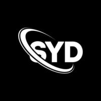 syd-logo. syd brief. syd brief logo ontwerp. initialen syd logo gekoppeld aan cirkel en hoofdletter monogram logo. syd typografie voor technologie, business en onroerend goed merk. vector