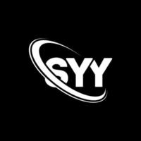 syy-logo. sy brief. syy brief logo ontwerp. initialen syy-logo gekoppeld aan cirkel en monogram-logo in hoofdletters. syy typografie voor technologie, zaken en onroerend goed merk. vector
