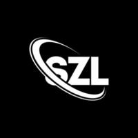 szl-logo. szl brief. szl brief logo ontwerp. initialen szl logo gekoppeld aan cirkel en hoofdletter monogram logo. szl typografie voor technologie, zaken en onroerend goed merk. vector