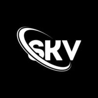 skv-logo. skv brief. skv brief logo ontwerp. initialen skv logo gekoppeld aan cirkel en hoofdletter monogram logo. skv typografie voor technologie, zaken en onroerend goed merk. vector