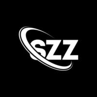 szz-logo. sz brief. szz brief logo ontwerp. initialen szz logo gekoppeld aan cirkel en monogram logo in hoofdletters. szz typografie voor technologie, zaken en onroerend goed merk. vector