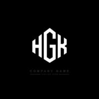 hgk letter logo-ontwerp met veelhoekvorm. hgk veelhoek en kubusvorm logo-ontwerp. hgk zeshoek vector logo sjabloon witte en zwarte kleuren. hgk-monogram, bedrijfs- en onroerendgoedlogo.