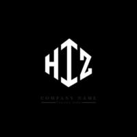 hiz letter logo-ontwerp met veelhoekvorm. hiz veelhoek en kubusvorm logo-ontwerp. hiz zeshoek vector logo sjabloon witte en zwarte kleuren. hiz monogram, business en onroerend goed logo.