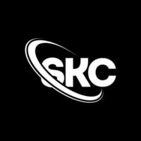 skc-logo. sk brief. skc brief logo ontwerp. initialen skc-logo gekoppeld aan cirkel en monogram-logo in hoofdletters. skc typografie voor technologie, zaken en onroerend goed merk. vector