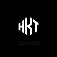 hkt letter logo-ontwerp met veelhoekvorm. hkt veelhoek en kubusvorm logo-ontwerp. hkt zeshoek vector logo sjabloon witte en zwarte kleuren. hkt-monogram, bedrijfs- en onroerendgoedlogo.