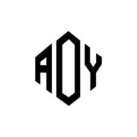 aoy letter logo-ontwerp met veelhoekvorm. aoy veelhoek en kubusvorm logo-ontwerp. aoy zeshoek vector logo sjabloon witte en zwarte kleuren. aoy monogram, bedrijfs- en onroerend goed logo.