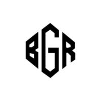 bgr letter logo-ontwerp met veelhoekvorm. bgr veelhoek en kubusvorm logo-ontwerp. bgr zeshoek vector logo sjabloon witte en zwarte kleuren. bgr-monogram, bedrijfs- en onroerendgoedlogo.