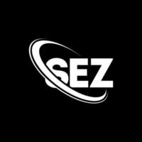 sez-logo. sz brief. sez brief logo ontwerp. initialen sez-logo gekoppeld aan cirkel en monogram-logo in hoofdletters. sez typografie voor technologie, zaken en onroerend goed merk. vector